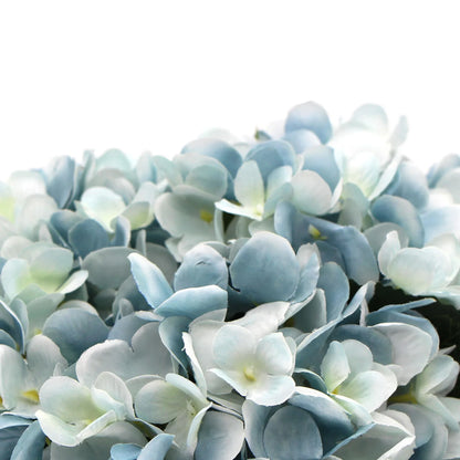 Premium Faux Hydrangea With Glass Vase (Artificial Flowering Blue Hydrangea) 23cm - Mekamart Australia