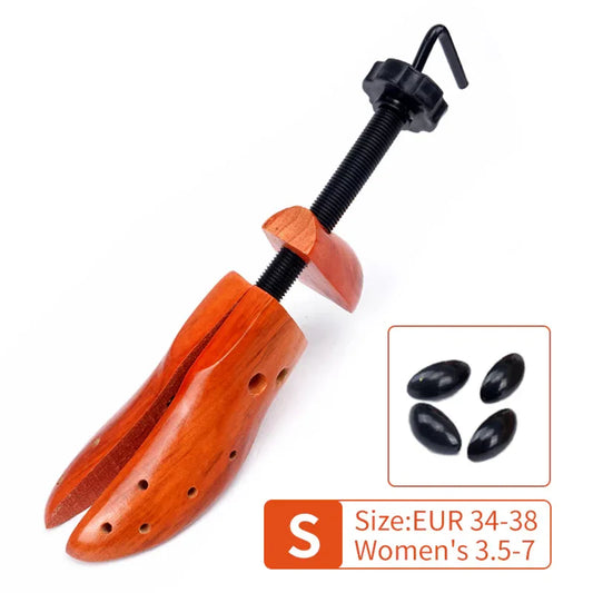 1 PCS Brown Adjustable Wooden Shoe Stretcher for Women, Small Size (EUR 34-38) - Mekamart Australia