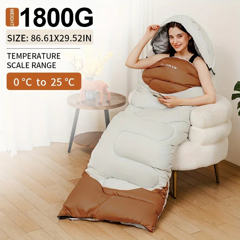 KAIROAD Extra Wide Mummy Sleeping Bag + FREE Accessories (Eye Mask, Earplugs, U-shaped Pillow) - 3 Season, Warm & Cold Weather, Waterproof - Mekamart Australia
