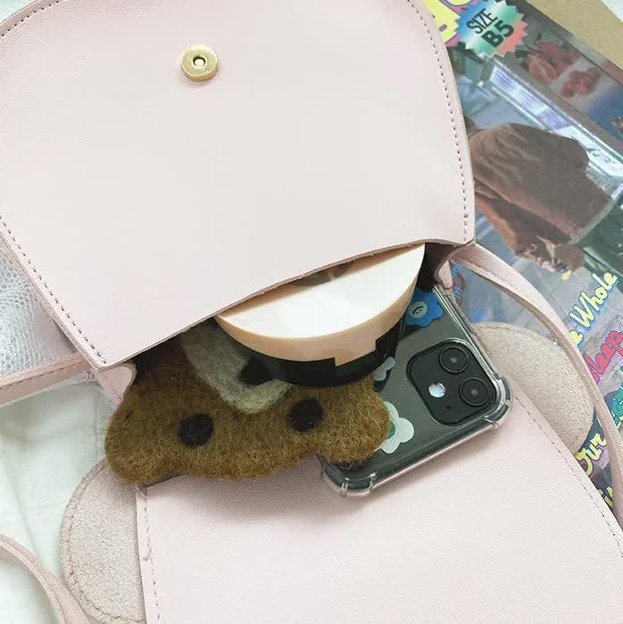 Adorable Bow Bear Crossbody Bag for Kids - Black Shoulder Bag 18*17*8cm - Mekamart Australia