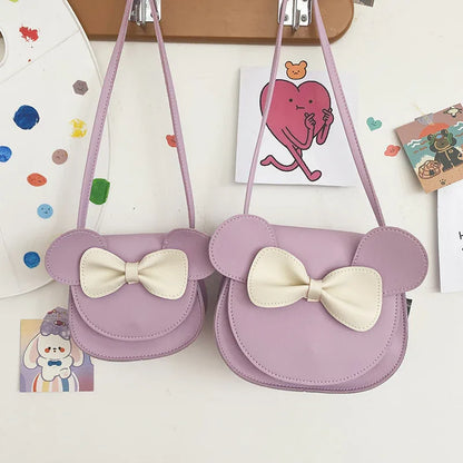 Adorable Bow Bear Crossbody Bag for Kids - Purple Shoulder Bag 18*17*8cm - Mekamart Australia