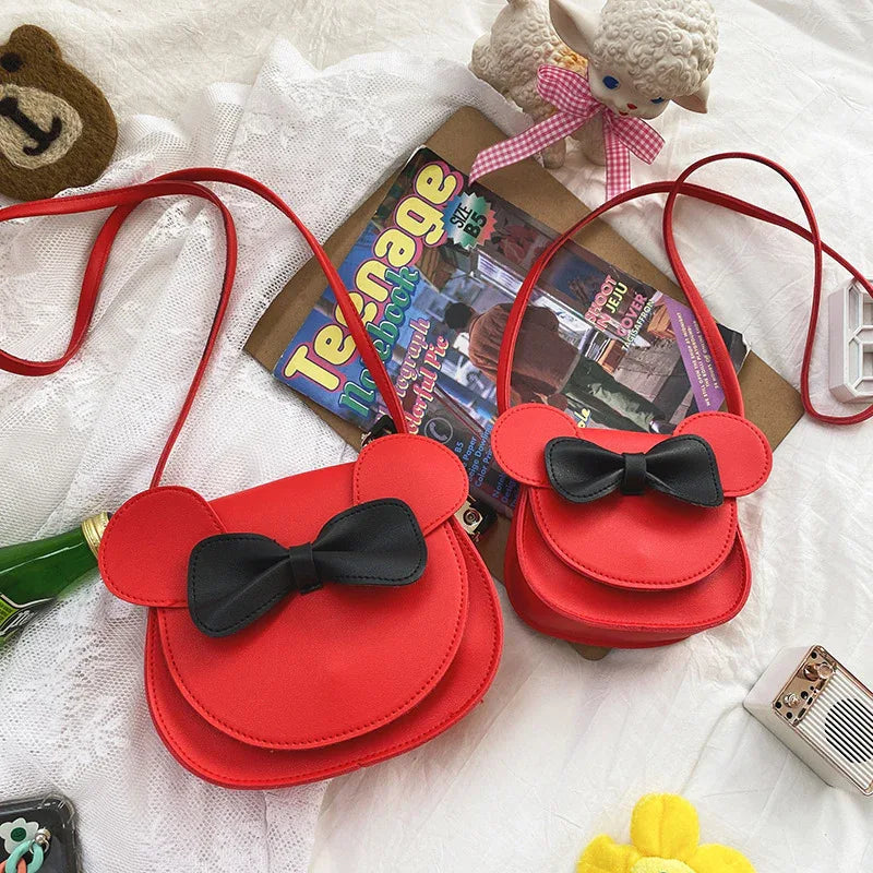 Adorable Bow Bear Crossbody Bag for Kids - Red Shoulder Bag 18*17*8cm - Mekamart Australia