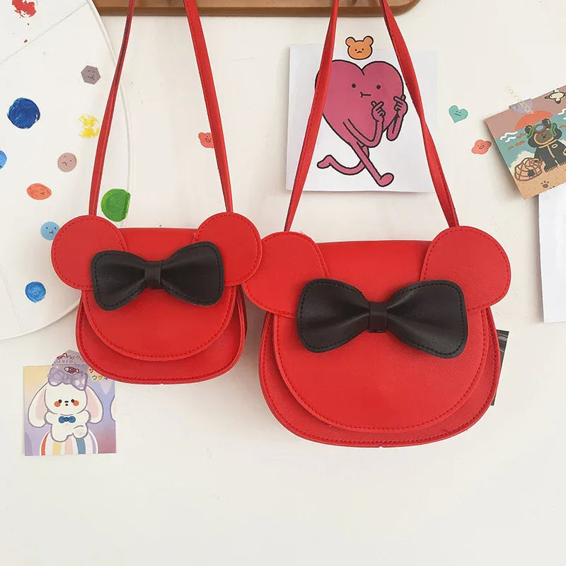 Adorable Bow Bear Crossbody Bag for Kids - Red Shoulder Bag 18*17*8cm - Mekamart Australia