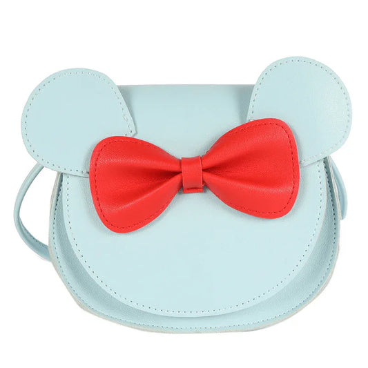 Adorable Bow Bear Crossbody Bag for Kids - Blue Small Shoulder Bag 13*13*5cm - Mekamart Australia