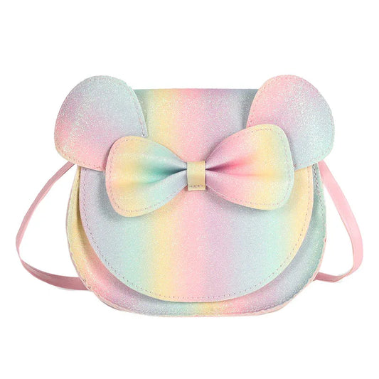 Adorable Bow Bear Crossbody Bag for Kids - rainbow-colored Small Shoulder Bag 13*13*5cm - Mekamart Australia
