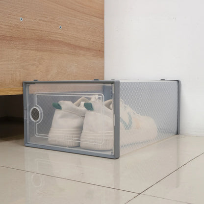 Stackable Shoe Storage Box Set - Transparent Flip-Top Organizers for Shoes (Pack of 6) 33cm(D)*23cm(W)*14cm(H) - Mekamart Australia