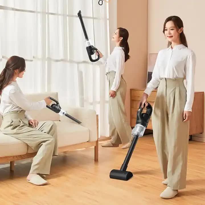 Green Portable Cordless Vacuum Cleaner - 120W, 10KPa Suction, 2000mAh Battery, Lightweight Design, with Soft Brush Attachment - Mekamart Australia