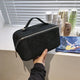 Black Shiny Large Capacity Makeup Bag - Multi-Function Travel Toiletry Organizer, Handheld Cosmetic Storage Bag - Mekamart Australia