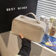 Gold Shiny Large Capacity Makeup Bag - Multi-Function Travel Toiletry Organizer, Handheld Cosmetic Storage Bag - Mekamart Australia