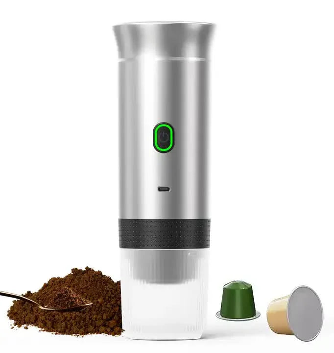 Black Portable Espresso Coffee Machine - Universal 3-in-1 Capsule, Coffee Powder, and Espresso Maker - Mekamart Australia