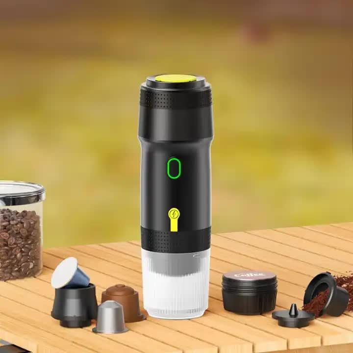 Black Portable Fully Automatic Espresso Coffee Machine - Universal 3-in-1 Capsule, Coffee Powder & Espresso Maker - Mekamart Australia