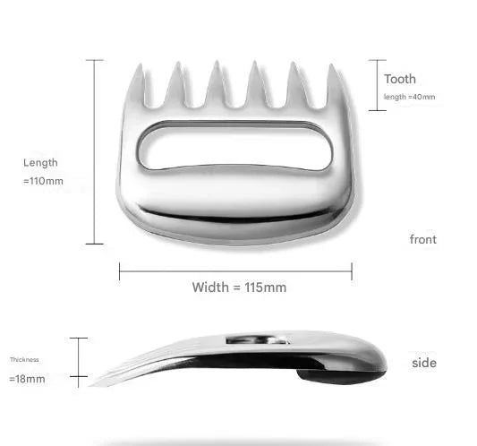 Stainless Steel Meat Shredding Claws – Multipurpose BBQ Tool for Pulled Chicken and Pork - Mekamart Australia