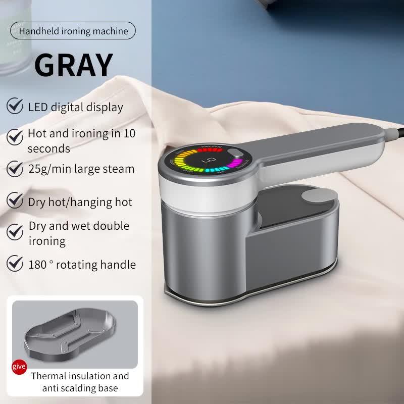 Grey Portable Handheld Garment Steamer | Mini Steam Iron for Home & Dorm Use | Compact Clothes Steaming Iron - Mekamart Australia