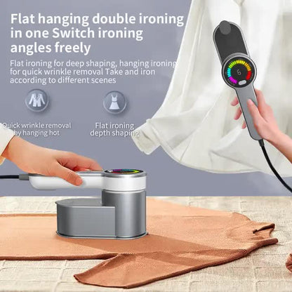 Grey Portable Handheld Garment Steamer | Mini Steam Iron for Home & Dorm Use | Compact Clothes Steaming Iron - Mekamart Australia