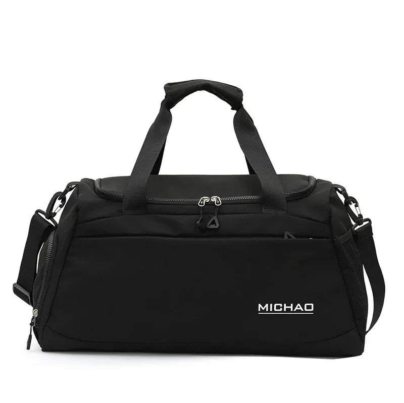 Black Large Capacity Gym Bag with Wet and Dry Separation – Multifunctional Travel, Sports, and Swimming Bag for Men and Women - Mekamart Australia