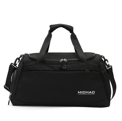 Black Large Capacity Gym Bag with Wet and Dry Separation – Multifunctional Travel, Sports, and Swimming Bag for Men and Women - Mekamart Australia