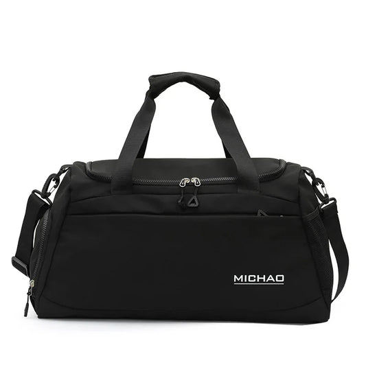 Black Large Capacity Gym Bag with Wet and Dry Separation – Multifunctional Travel, Sports, and Swimming Bag for Men and Women - Mekamart Australia
