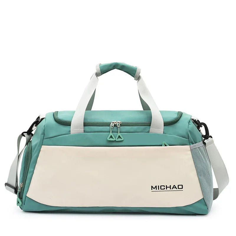 Green Large Capacity Gym Bag with Wet and Dry Separation – Multifunctional Travel, Sports, and Swimming Bag for Men and Women - Mekamart Australia