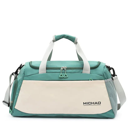 Green Large Capacity Gym Bag with Wet and Dry Separation – Multifunctional Travel, Sports, and Swimming Bag for Men and Women - Mekamart Australia
