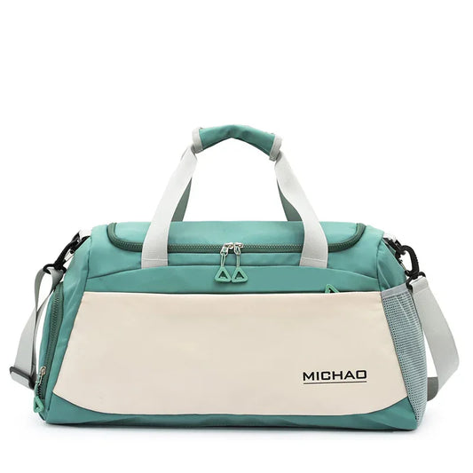 Green Large Capacity Gym Bag with Wet and Dry Separation – Multifunctional Travel, Sports, and Swimming Bag for Men and Women - Mekamart Australia