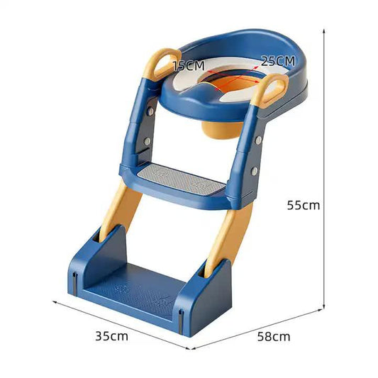 Pink Children's Toilet Trainer Seat - Foldable Potty Ladder with Color Box, Easy-to-Use Toilet Seat for Kids - Mekamart Australia