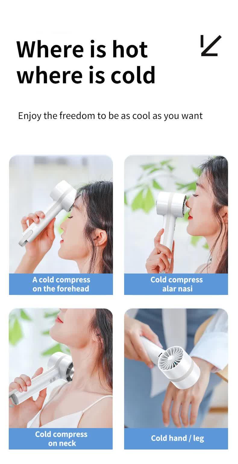 Black Outdoor Handheld Cooling Fan - Mini Macaron Portable Desk Fan with Carabiner, Ideal for Home, Travel, and Hiking - Mekamart Australia