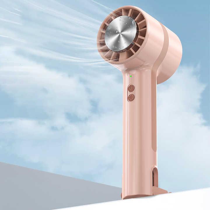 Pink Outdoor Handheld Cooling Fan - Mini Macaron Portable Desk Fan with Carabiner, Ideal for Home, Travel, and Hiking - Mekamart Australia