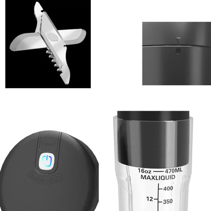 White Portable Juicer - Rechargeable Outdoor Travel Juice Cup with Six Blades, Multifunctional Smoothie Maker - Mekamart Australia