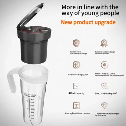 White Portable Juicer - Rechargeable Outdoor Travel Juice Cup with Six Blades, Multifunctional Smoothie Maker - Mekamart Australia