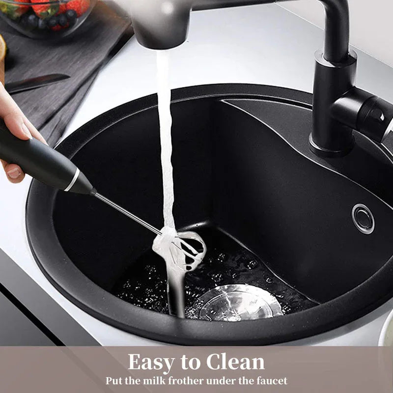 Silver 304 Stainless Steel Handheld Electric Milk Frother, Egg Beater, Paint Mixer, and Milk Powder Whisk - Mekamart Australia