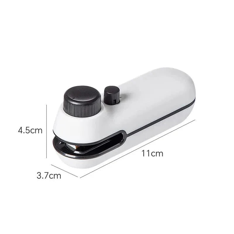 White Portable Mini Food Vacuum Sealer - Convenient Household Snack Bag Sealing Machine - Mekamart Australia