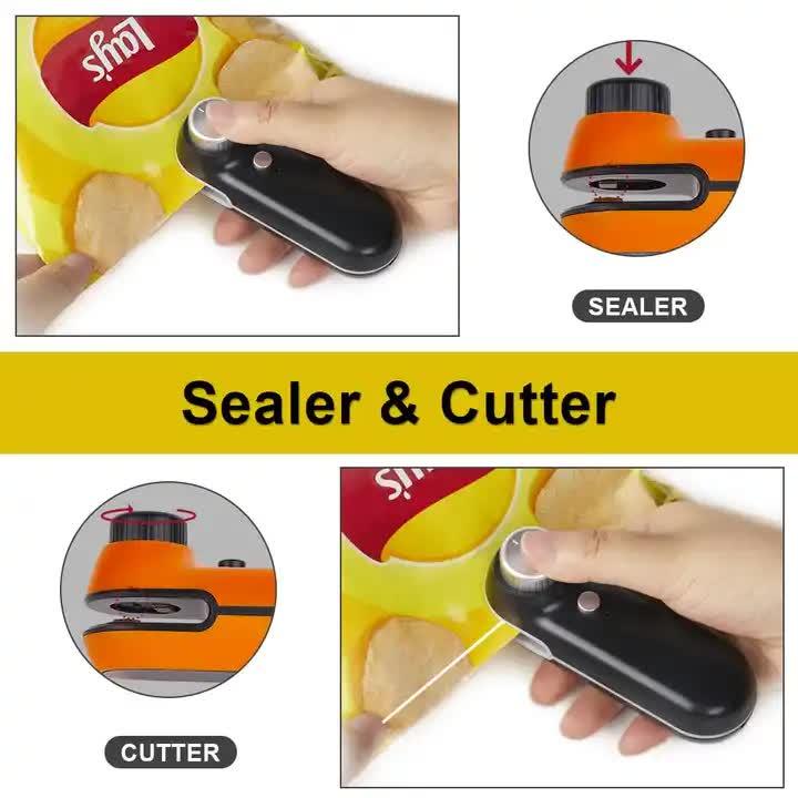 Orange Portable Mini Food Vacuum Sealer - Convenient Household Snack Bag Sealing Machine - Mekamart Australia