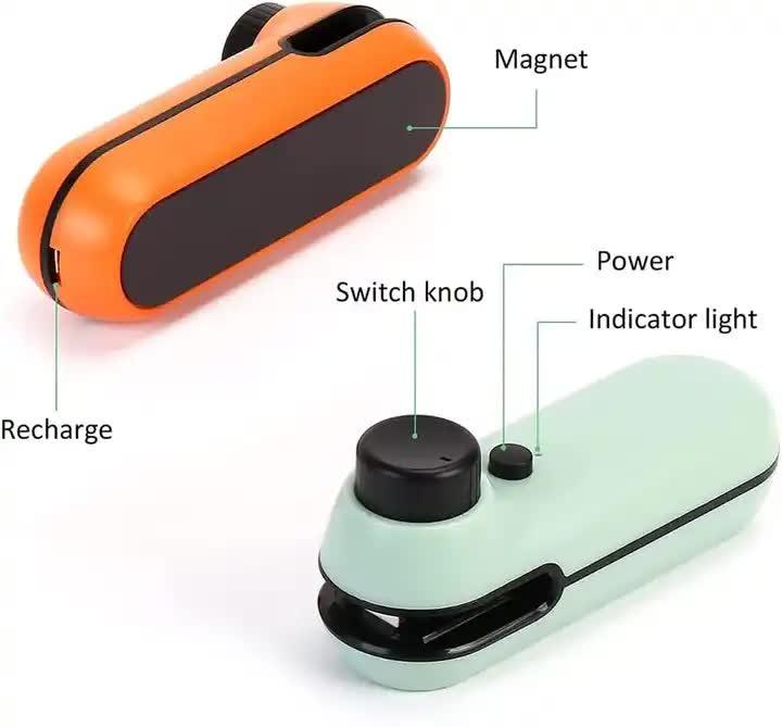 Orange Portable Mini Food Vacuum Sealer - Convenient Household Snack Bag Sealing Machine - Mekamart Australia