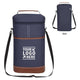 Blue Portable Insulated Wine Cooler Bag - Oxford Fabric Round Tote with Thick Aluminum Lining for Wine, Champagne, and Beverages - Mekamart Australia
