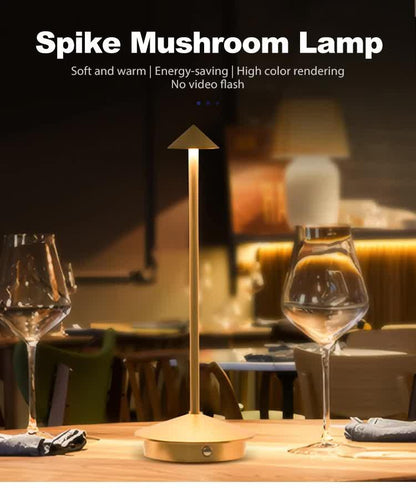 Blue Modern Minimalist Aluminum LED Mushroom Night Light - Creative Bedside Atmosphere Lamp for Dining Room and Bedroom - Mekamart Australia