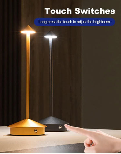 Silver Modern Minimalist Aluminum LED Mushroom Night Light - Creative Bedside Atmosphere Lamp for Dining Room and Bedroom - Mekamart Australia