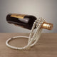 White Modern Floating Pearl Wine Bottle Holder - Elegant Home Decor, Unique Kitchen Accessory for Dining, Bar, and Living Room - Mekamart Australia