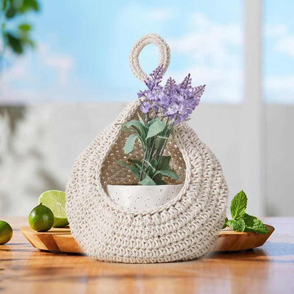 Grey 3-Piece Wall-Mounted Cotton Rope Storage Baskets – Large, Medium, and Small Hand-Woven Fruit/Vegetable/Storage Nets (Large weight 300g, Medium weight 230g, Small weight 200g) - Mekamart Australia