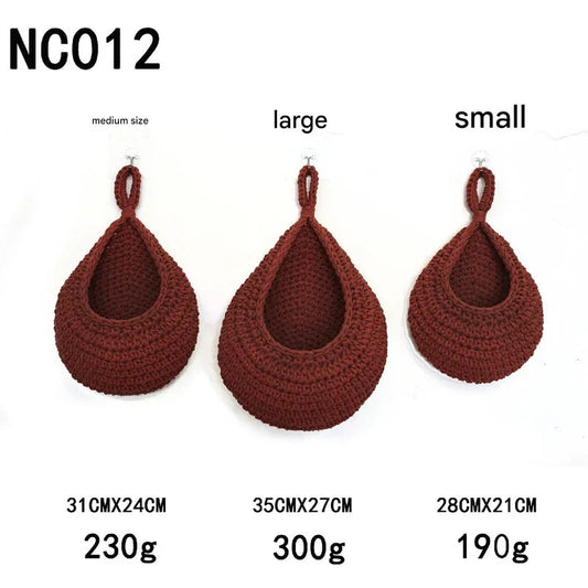 Red 3-Piece Wall-Mounted Cotton Rope Storage Baskets – Large, Medium, and Small Hand-Woven Fruit/Vegetable/Storage Nets (Large weight 300g, Medium weight 230g, Small weight 200g) - Mekamart Australia