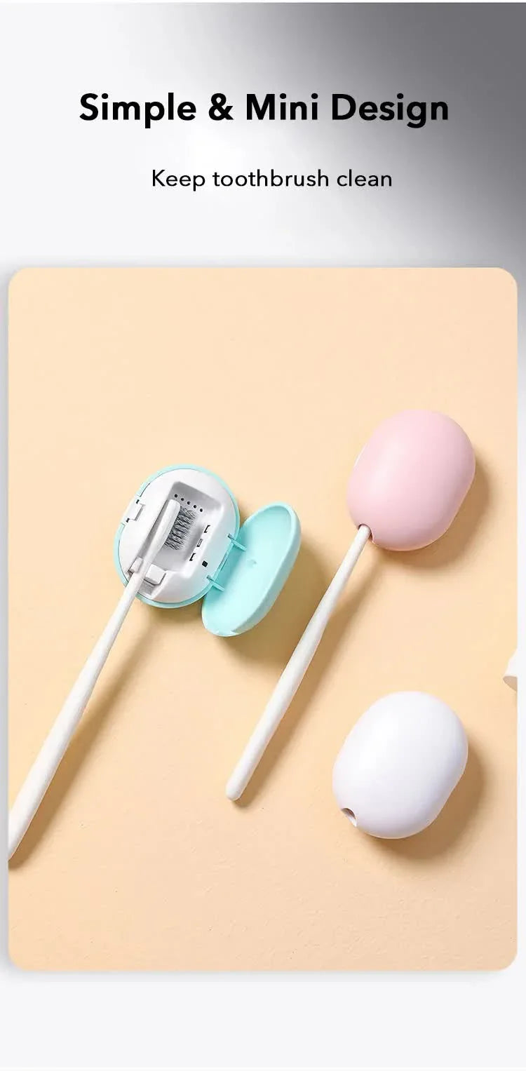 2 Pcs Pink Portable Mini Toothbrush Sanitizer - Compact Travel UV-C Sterilizer for Home and Travel Use - Mekamart Australia