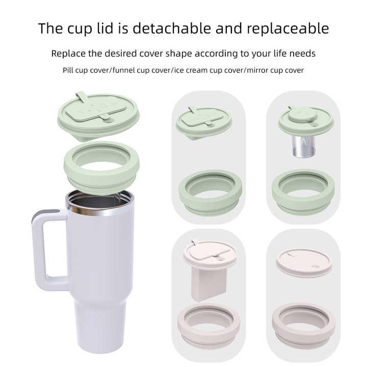 Green 40oz Silicone Replacement Coffee and Pill Mug Lid - BPA-Free, Leak-Proof, Dishwasher Safe - Mekamart Australia