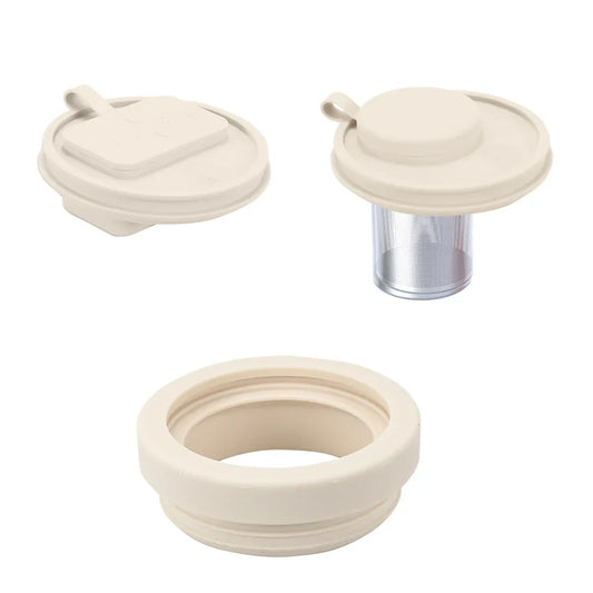 Off White 40oz Silicone Replacement Coffee and Pill Mug Lid - BPA-Free, Leak-Proof, Dishwasher Safe - Mekamart Australia