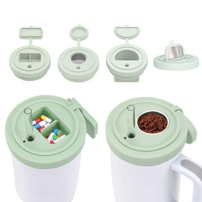 Off White 40oz Silicone Replacement Coffee and Pill Mug Lid - BPA-Free, Leak-Proof, Dishwasher Safe - Mekamart Australia
