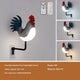 Silver USB Rechargeable Rooster Wall Lamp with Sound, Aromatherapy, and Decorative Design - Creative Nightlight for Bedroom and Corridor - Mekamart Australia