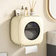 Light Yellow Wall-Mounted Bathroom Tissue Box - Waterproof Paper Towel Dispenser with Storage Shelf, No-Drill Design(Tissue box only) - Mekamart Australia