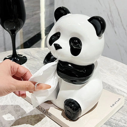Ceramic Panda Tissue Box Holder - Creative Cartoon Napkin Dispenser for Home Decor - Mekamart Australia