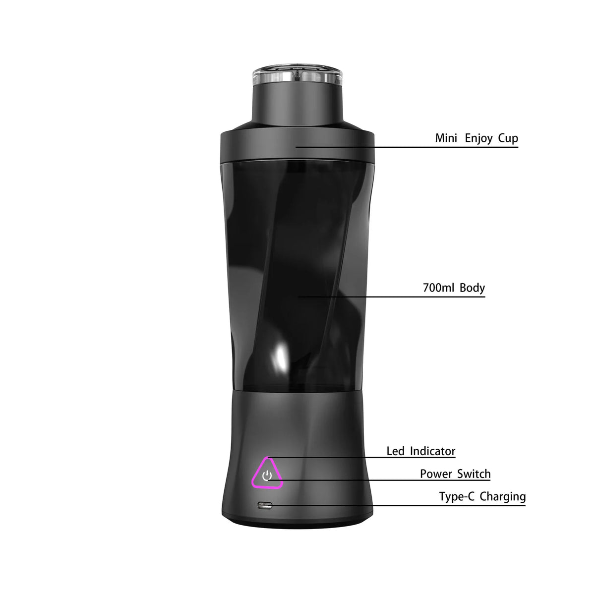 Black High-Powered Portable Blender - Large-Capacity, Ice-Crushing On-the-Go Juicer - Mekamart Australia