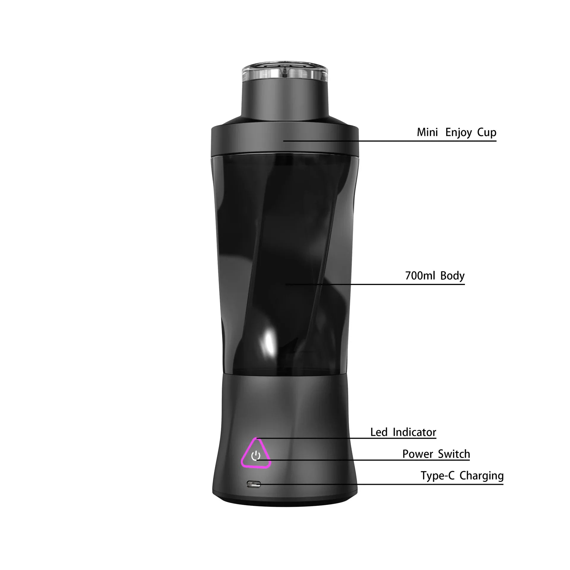 Black High-Powered Portable Blender - Large-Capacity, Ice-Crushing On-the-Go Juicer - Mekamart Australia