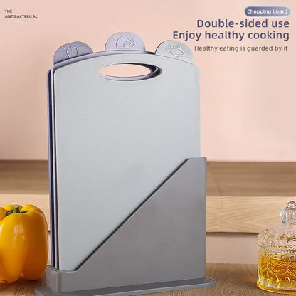 Double-Sided Antibacterial Kitchen Chopping Board Set with Non-Slip Base and Food-Specific Tabs - 3-Piece Set - Mekamart Australia