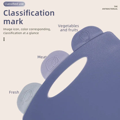 Double-Sided Antibacterial Kitchen Chopping Board Set with Non-Slip Base and Food-Specific Tabs - 3-Piece Set - Mekamart Australia
